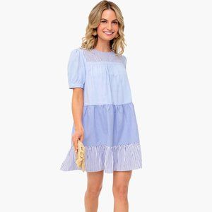 Pomander Place Blue Striped Dress- XS